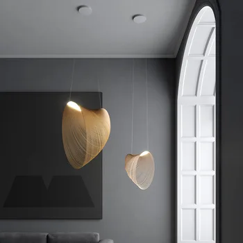 Postmodernios Medinės Apdailos Liustra Miegamasis Paukščio lizdą Kabo žibintai Laiptai Valgomasis Gyvenamasis kambarys LED apšvietimas
