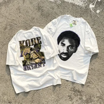 Prisiminti Kobe Bryant T-marškinėliai, vyriški ir moteriški negabaritinių krepšinio marškinėliai, prisiminti klasikiniai marškinėliai y2k