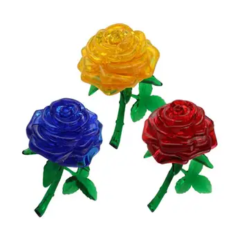 Puikus 3D Rožių Gėlių Kristalų Dėlionė 