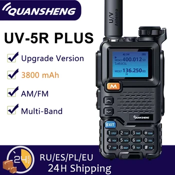 Quansheng UV-5R PLIUS Walkie Talkie 5W Oro Juostos Radijo Mokestis, UHF VHF DTMF FM Scrambler NOAA Bevielio Dažnio Dviejų krypčių CB Radijo ryšio