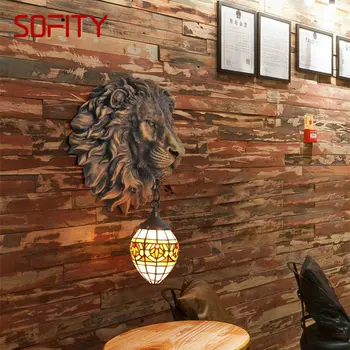RONIN Vidaus Sienos Lempos LED Kūrybos Amerikos Tigras Stiliaus Šviesos Sconce Modernaus Namo Gyvenimo Miegamojo Lovos Veranda Dekoras