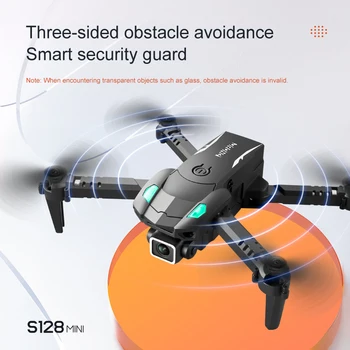 S128 Mini Drone 4K Dvigubos HD Kameros Trijų Pusių Kliūčių Vengimo Oro Slėgio Fiksuotas Aukštis Profesionalus, Sulankstomas Quadcopter Žaislai