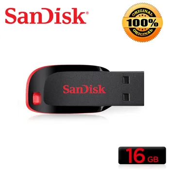 SanDisk 16G Flash Drive Cruzer Blade SDCZ50 Pen Ratai USB2.0 Pendrive Originalias Sandisk Mini Stick Atminties Diską iš KOMPIUTERIO, Nešiojamojo kompiuterio, Automobilio