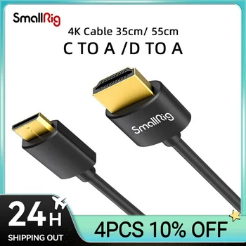 SmallRig Ultra Plonas Didelės Spartos 4K Mini HDMI į HDMI Kabelis C /D į/35cm/ 55cm Sony/Į Nikon/Canon