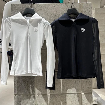 SOUTHCAPE GOLFO Moterų Ilgas Rankovėmis marškinėliai 2023 m. Rudenį Naujų Atvartas Rankovėmis Akių Sujungimas Joker Viršų Golfo Sporto Kvėpuojantis Jersey