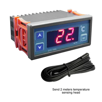 STC-100A Skaitmeninis LED Automatinis Temperatūros Valdiklio Modulis AC 220V Termostatas su 2M NTC Jutiklis Zondas -40~99℃