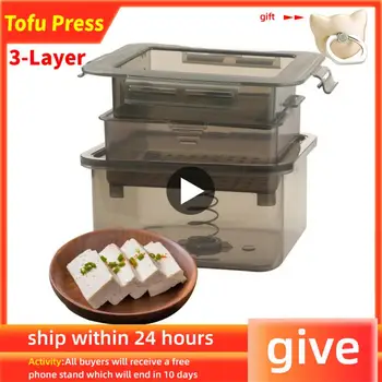 Tofu Paspauskite Tofu Drainer 3-Sluoksnis, Tofu Paspauskite Formavimo Pelėsių Built-in Drenažo Vandens Pašalinimo Įrankis plauti Indaplovėje Virtuvės Valgių