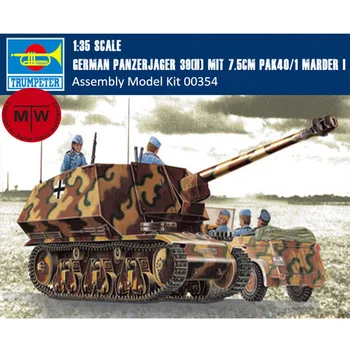 Trimitininkas 00354 1/35 Mastelis vokietijos Panzerjager 39(H) mit 7.5 cm Pak40/1 Marder I Karinių Plastiko Surinkimo Modelis Rinkiniai