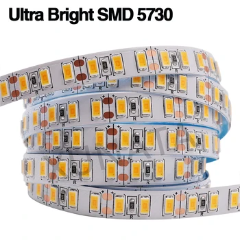 Ultra Ryškūs SMD 5630 5730 LED Juostelės DC 12V 120 Led/M Šilta /Natūrali Balta Lanksčios Juostelės Juosta Lyno Šviesos Namų Dekoro 5M