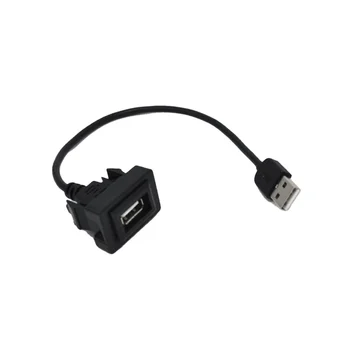 USB prietaisų Skydelio Flush Uosto Panel Mount Toyota Srovės tinklo Lizdas USB Lizdas 2.0 Prievadą Skydelio prailginimo Laido Adapteris