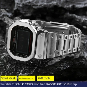 Už Casio G-SHOCK GM-5600 DW5600 GW-M5610 Serijos Nerūdijančio plieno watchband Apyrankę Vyrų Metalo Žiūrėti Dirželis 16mm