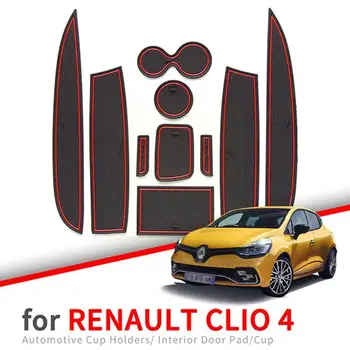 Už Renault Clio 4 Anti-Slip Vartų Angą Taurės Kilimėlis Durų Automobilio stiliaus neslidus Groove Kilimėliai, Interjero Miestelyje Trinkelėmis Priedai D2U5