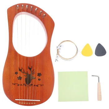Vaikai Mediniai Toysssss Lyra Raudonmedžio Arfa Medienos Senovės Stiliaus Mažų Muzikos Instrumentas, Rankinės
