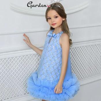 Vaikų Vestuvės Dress Satino Merginos Princesė Suknelė Cute Baby Girl Dress Šilkiniai Gėlių Mergaičių Suknelės Lankas, Vaikams, Suknelės