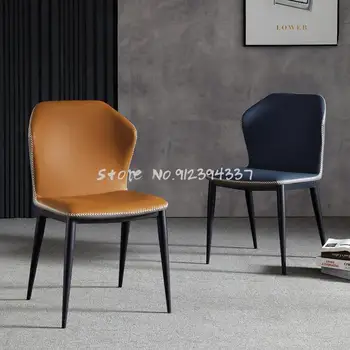 Valgomojo kėdė namų modernus minimalistinio šiaurės pietų stalo kėdės atlošas šviesos prabangus restoranas išmatose italijos ju raudona makiažas