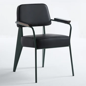 Valgomojo Kėdė Retro Paprasta Šiaurės Geležies Laisvalaikio Kėdė Metalo Dizainerio Kūrybos Kavos Parduotuvė Kėdės su Atlošais Atlošas Baldai