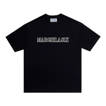 Vasaros ramus streetwear MM6 Margiela 6 vyriški T-shirt Moterims, Aukštos kokybės negabaritinių atsitiktinis viršų