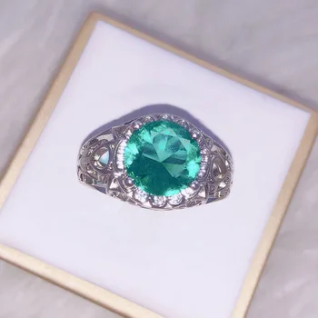 Vintage Žalia Kristalų Žiedas Mados Elegantiškas Ponios Dalyvavimas Gamyklos Didmeninės