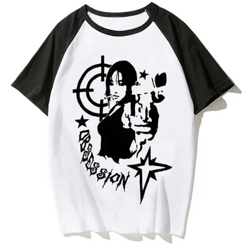 Y2k marškinėliai moterims grafikos komiška Tee mergina Japonijos 2000-ųjų harajuku drabužiai
