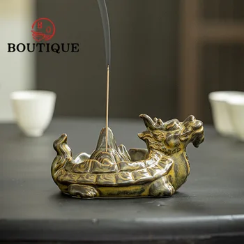Zen Dragon Vėžlys Keramikos Smilkalų Laikiklis Japonijos Vandens Fontanas Apdailos Kvapus, Aromatinės Žvakės Žalioji Arbata Cha Papuošalai