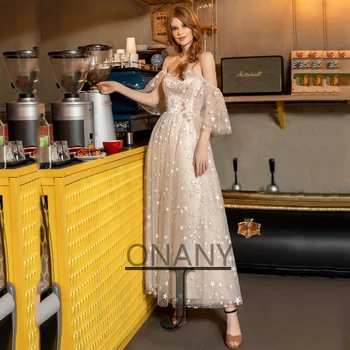 Šampanas Star Vakarinę Suknelę Off Peties Nėrinių Oficialų Suknelė Pritaikoma Spalvų Abendkleider Vestidos De Gala Moterų 2022