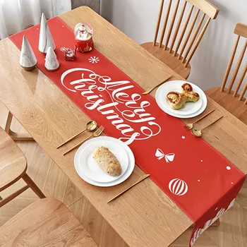 Šiaurės Kalėdų stalo runner staltiesė raudona medvilnės, lino audiniai meno žurnalinis staliukas, TV spintelė padengti audiniai stalo runner
