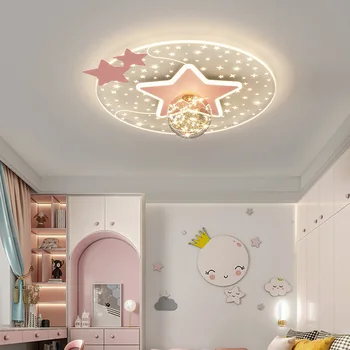 Šiltą Vaikų Kambario Lubų Lempos, LED Romantiška Žvaigždėtas Dangus Star Lempos Paprastos Šiuolaikinės Princesės Kambarį, Mergaitė, Berniukas, Miegamojo Lubų Šviesos