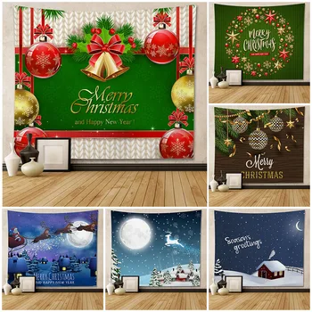 Šokinėja Briedžių Šviečia Snaigės Didelio Formato Kalėdų Audinio Sienos Gobelenas Namo Kambaryje Kabo Dekoro Medžiaga