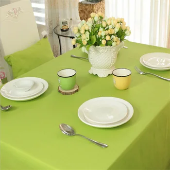 Švarus ir šviežias žalias kvadratas stalo staltiesė yra sutartis ir šiuolaikinio arbatos stalo padas apskritojo stalo cloth_AN1859