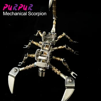 Šviesos DIY Punk 3D Kūrimo Bloką Metalo Mechaninės Asamblėjos Skorpionas Modelį, Kalėdų, Gimtadienio Dovana Įtempių Žaislai
