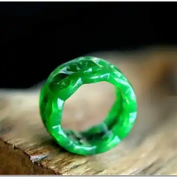 Žalias Žadeitas Jade Žiedas Juosta Nekilnojamojo Originali Klasės Dydis 10 Dirbtiniu būdu išauginti KARNAVALAS Šalies Velykų Kablys Papuošalų Mados 