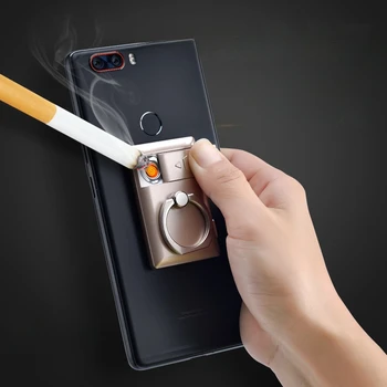 Žiedas usb įkrovimo lengvesni kompaktiškas asmenybės mobiliojo telefono laikiklis elektroninių cigarečių degiklio vyras