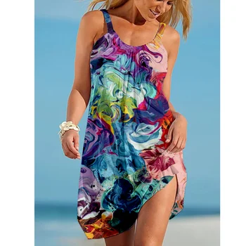 Moterų Suknelė, Paprastas Modelis Mados Rankovių Bohemijos Paplūdimio Suknelė, Šalis Atostogų Seksualus Midi Dirželis Suknelė Mergina Vasaros